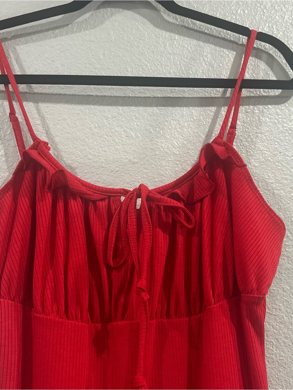 Red Ruffle Mini Dress - Picture 2 of 4
